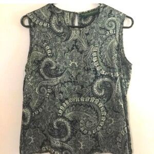 Harve Bernard 100% Silk Paisley tank Top Cami Sz Sz Medium